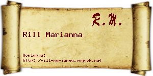 Rill Marianna névjegykártya
